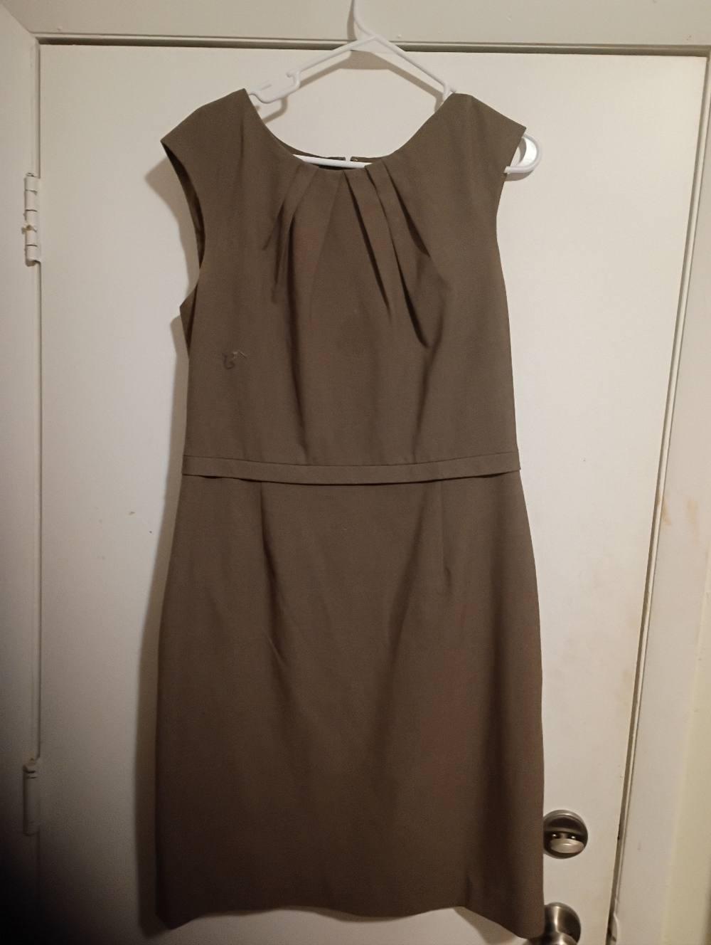 Classic Sleeveless Taupe Sheath Dress